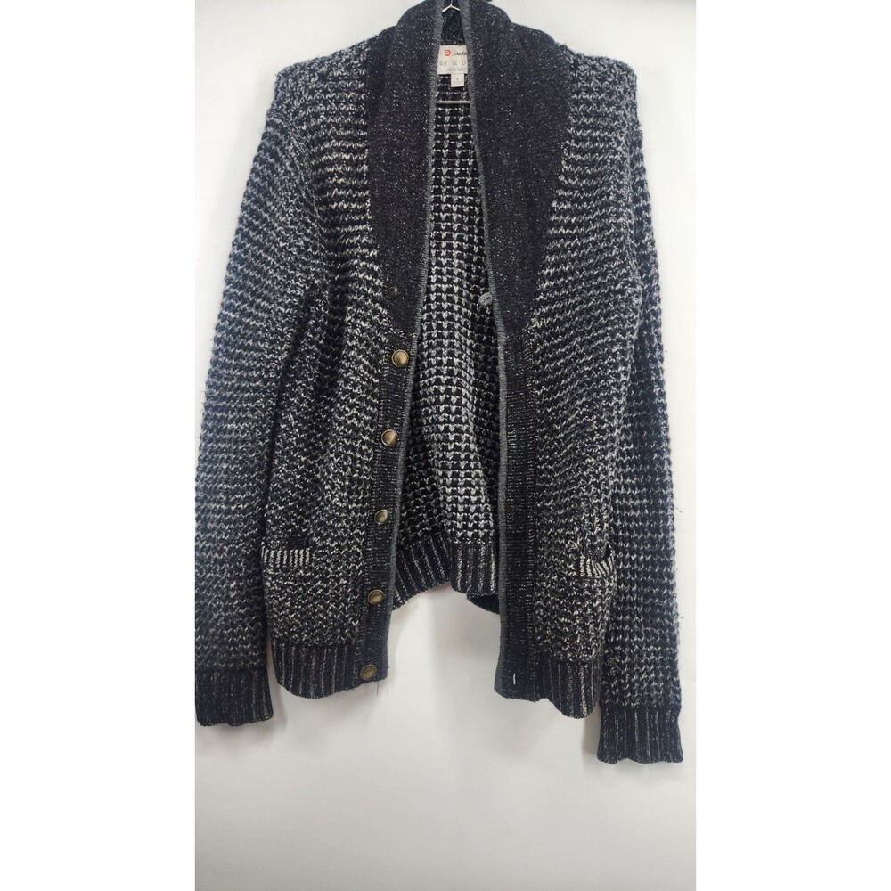Rag & Bone Neiman Marcus Men's‎ Black Wool Blend Button Down Cardigan Sweater